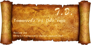 Temesvári Dénes névjegykártya